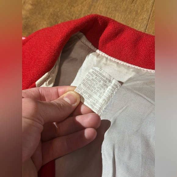 Howe Wool Leather Varsity Jacket Vtg 70’s Sz 38 USA Naugalite Red Embroidered - Picture 6 of 14